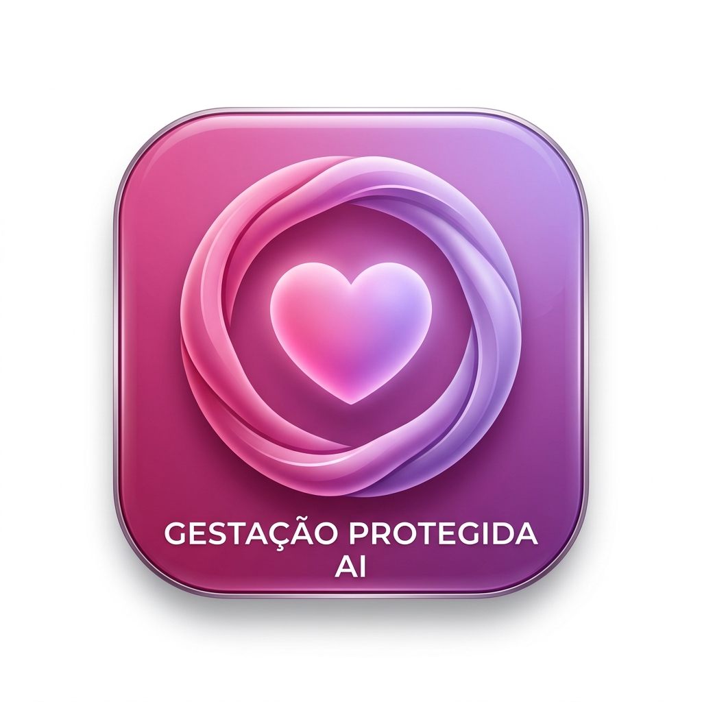 Ícone do aplicativo Gestação Protegida AI, coração rosa em espiral